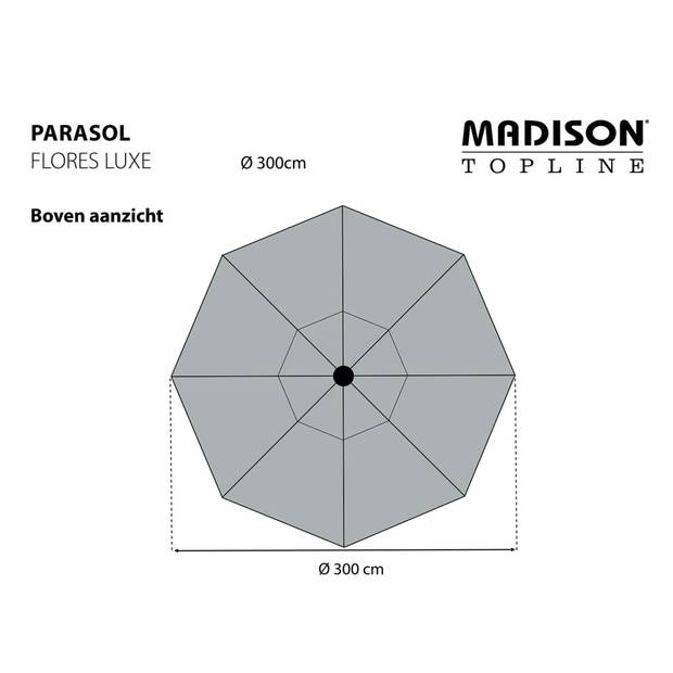 Madison Parasol Flores Luxe 300 cm grijs PAC2P014