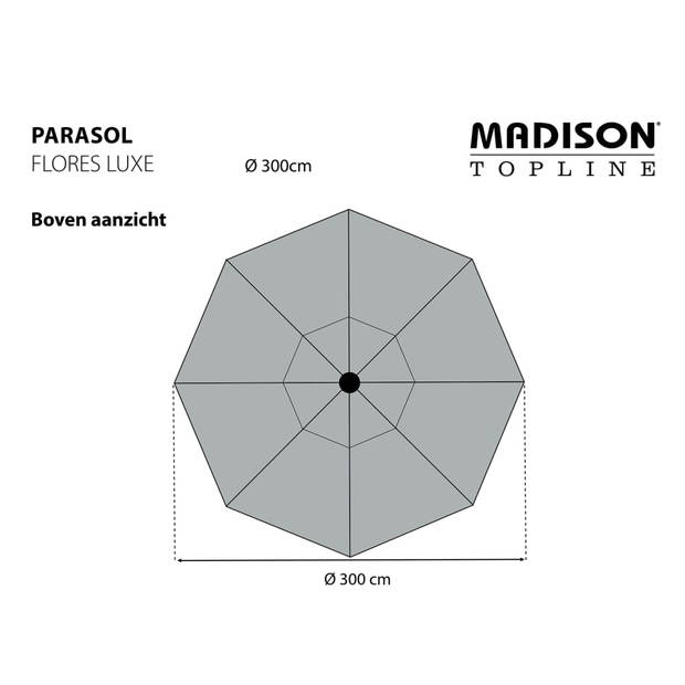 Madison Parasol Flores Luxe 300 cm ecru PAC2P016