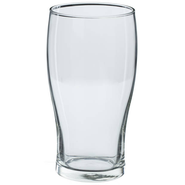 Set van 8x stuks grote bierglazen pint transparant 570 ml - 9 x 16 cm - Bierglazen