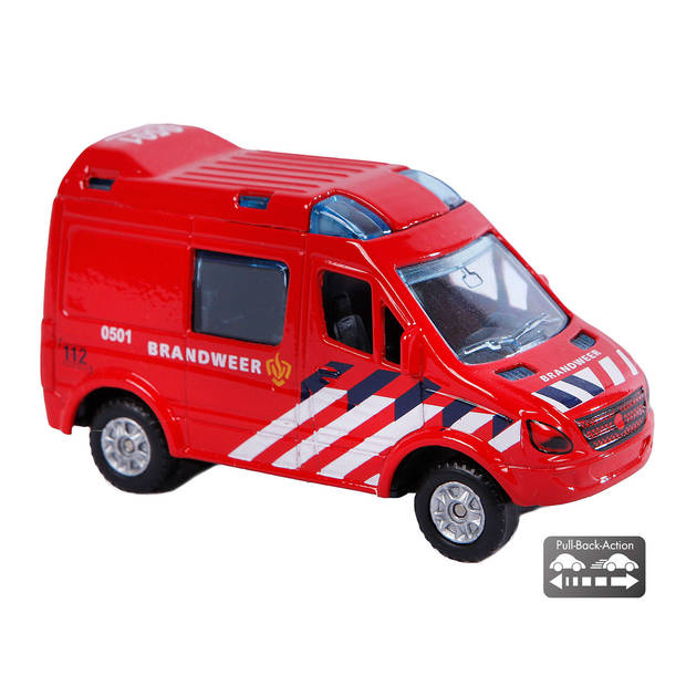 Die Cast pull back brandweer 8cm