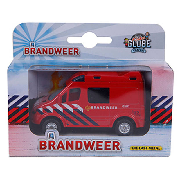 Die Cast pull back brandweer 8cm