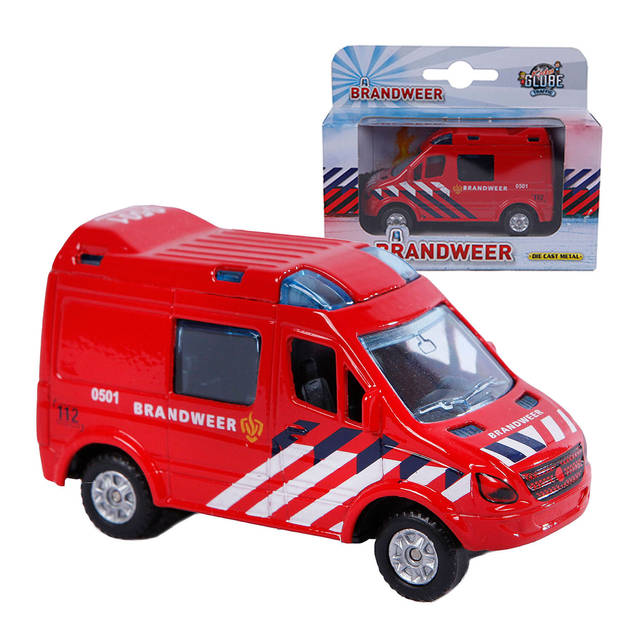 Die Cast pull back brandweer 8cm