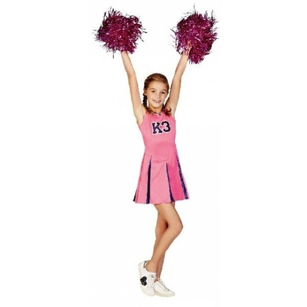 Studio 100 k3 verkleedjurk cheerleader roze maat 134