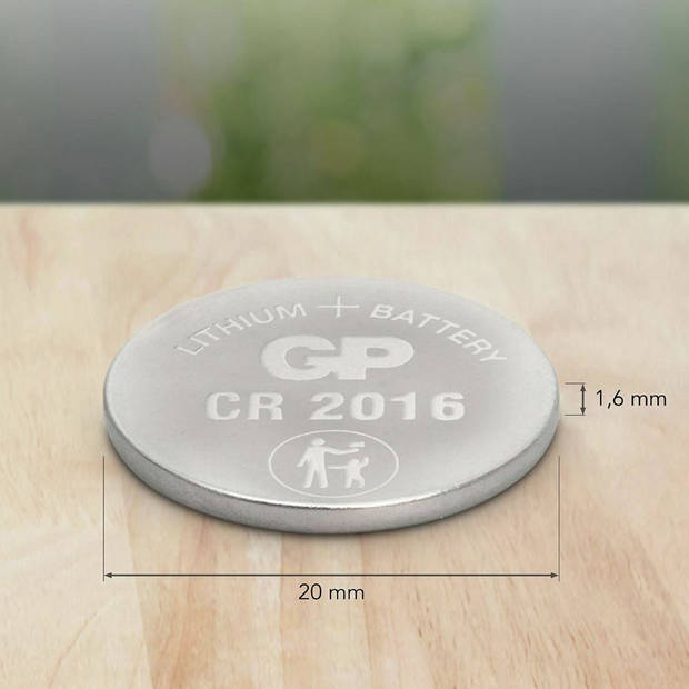 GP batterij knoopcel Lithium 3V CR2016 per stuk