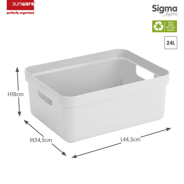 Sunware - Sigma home opbergbox 24L wit - 44,5 x 34,5 x 18 cm