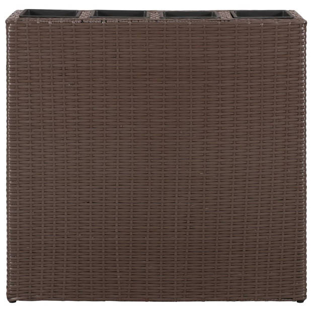 The Living Store Verhoogde Tuinbak Rattan - 79 x 22 x 76 cm - bruin