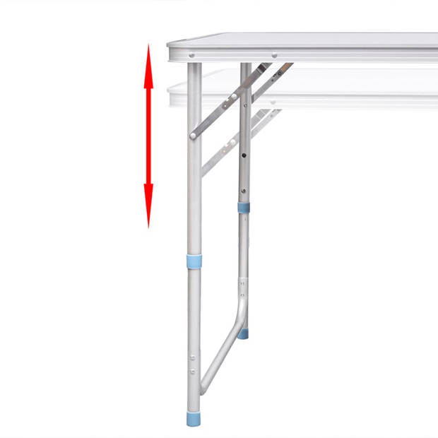 vidaXL Campingtafel inklapbaar en verstelbaar 120x60 cm aluminium