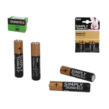 Duracell batterijen AAA LR03 Simply 1,5V zwart/bruin 4 stuks