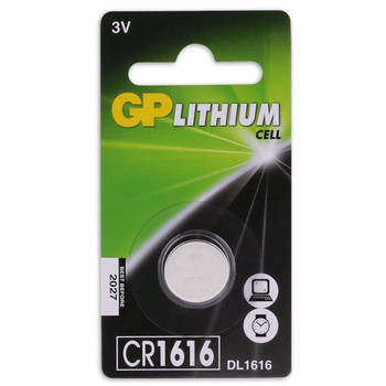 GP knoopcelbatterij CR1616 Lithium 3V zilver