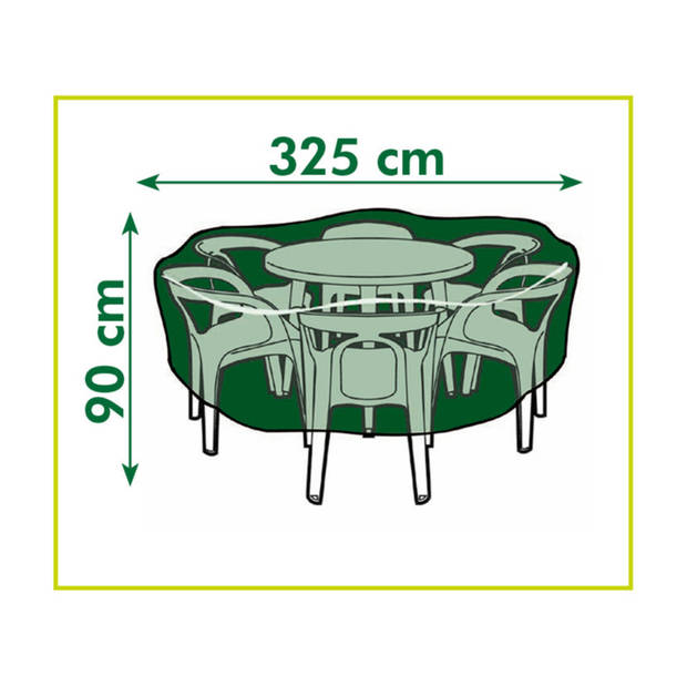 Grijze beschermhoes voor een ronde tuintafel omtrek 325 cm - Tuinsethoezen