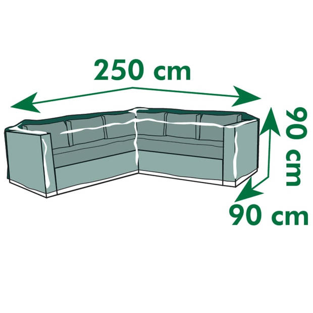 Nature beschermhoes voor loungeset - L-vorm - 90x250x90 cm