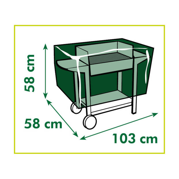 Grijze afdekhoezen/beschermhoezen kolen barbecue 103 x 58 x 58 cm - Barbecuehoezen