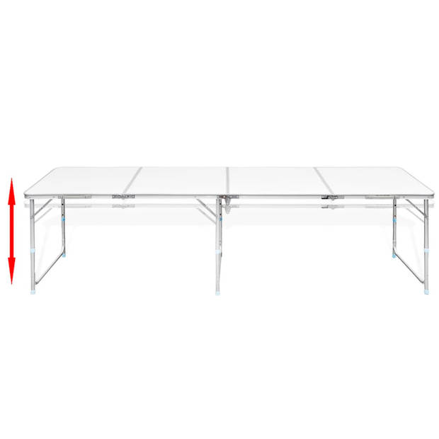 vidaXL Campingtafel inklapbaar en verstelbaar 240x60 cm aluminium