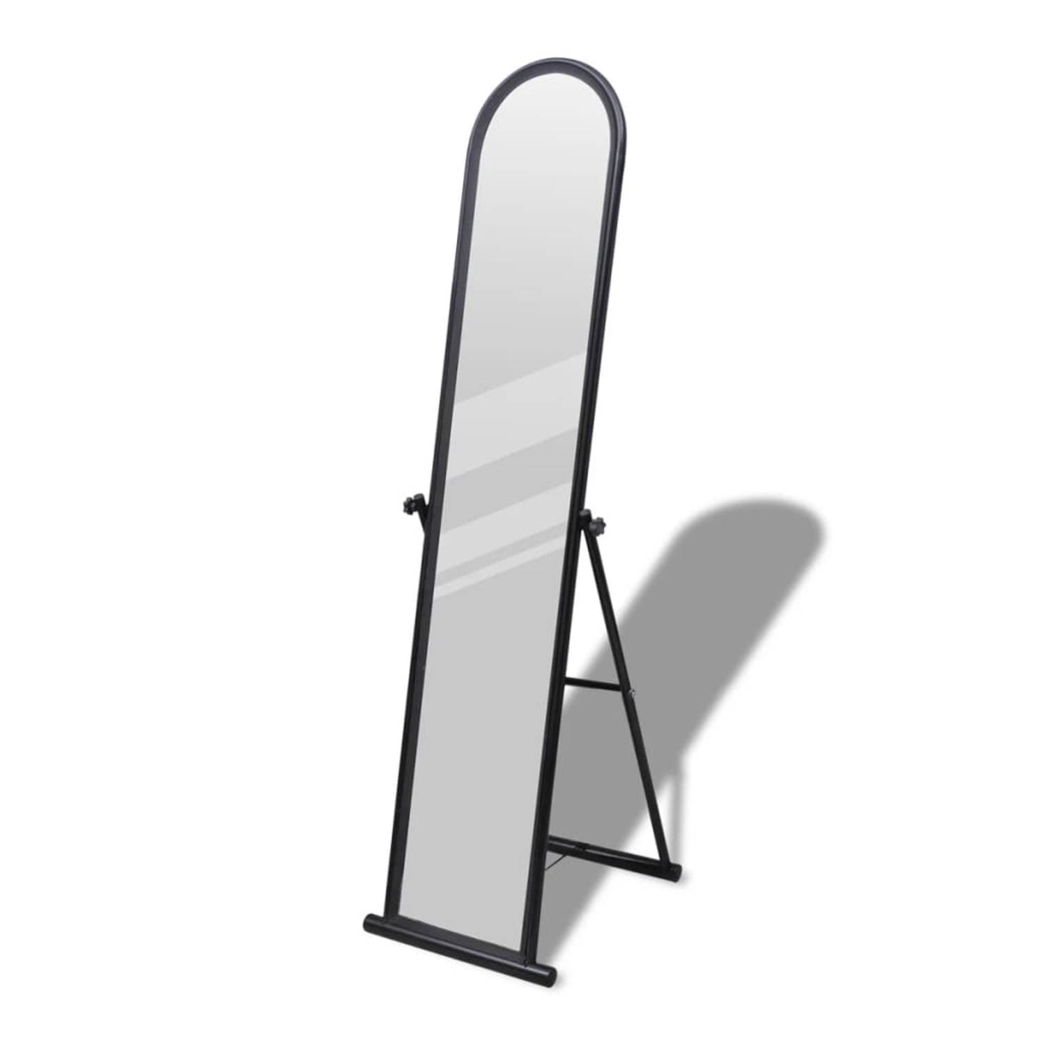 Vrijstaande rechthoekige spiegel volledige lengte (zwart)