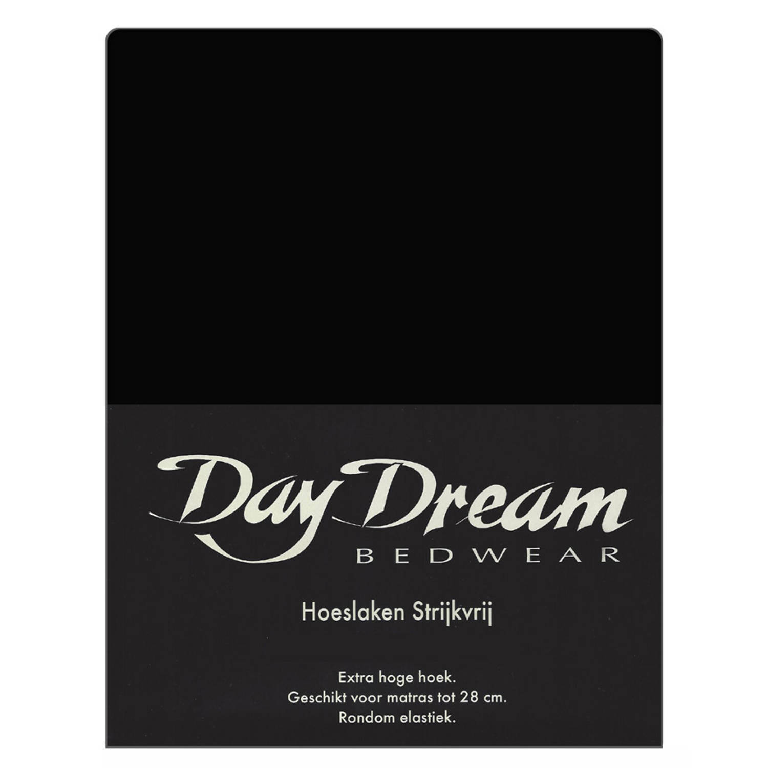 Day Dream Hoeslaken Katoen Zwart-160 x 200 cm