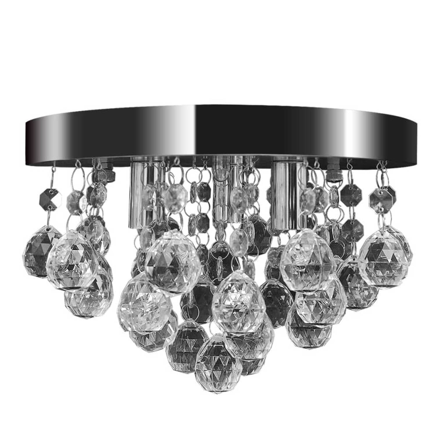 Kristallen plafondlamp Alberto (chroom)