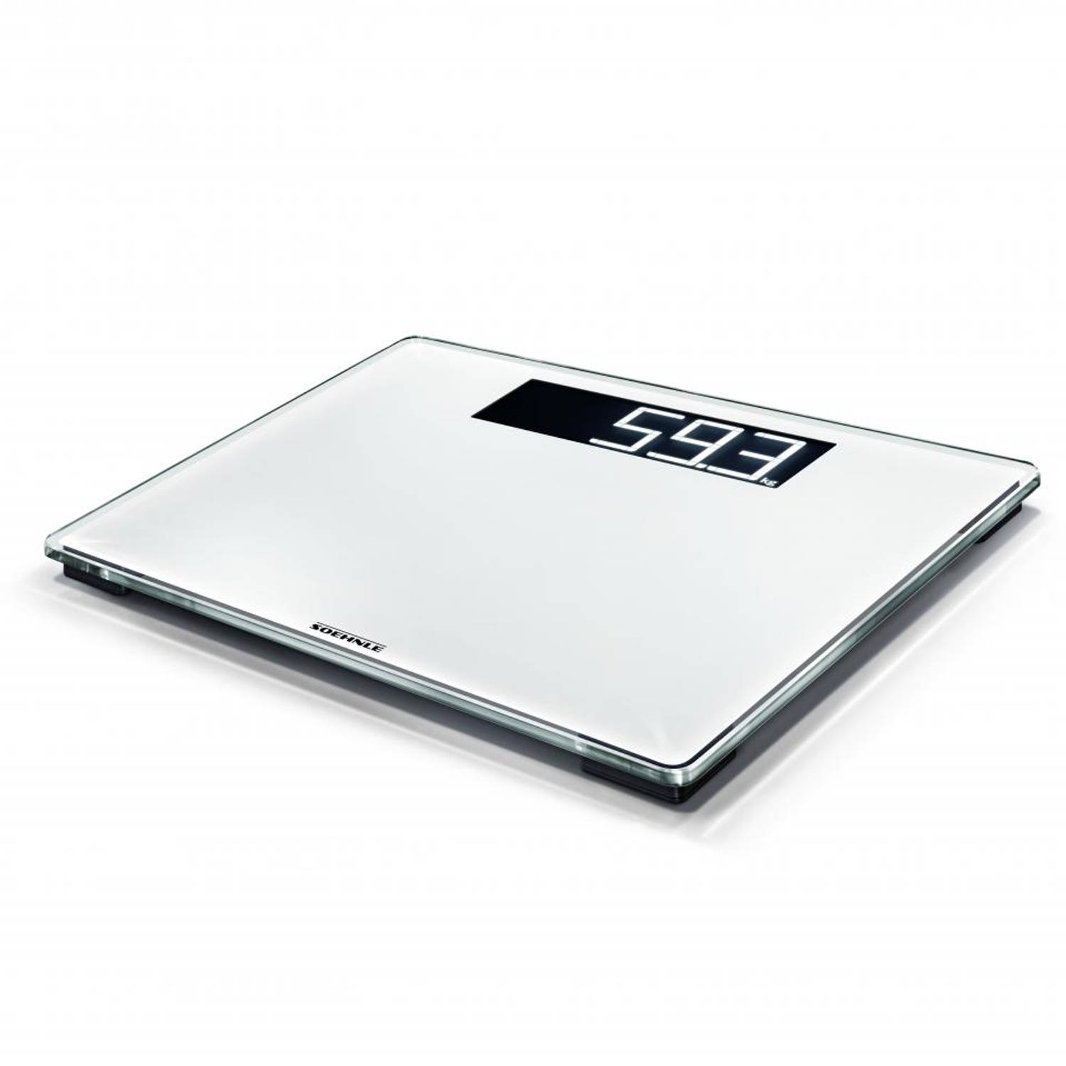 Soehnle - personenweegschaal - digitaal - XL (35 x 30) - glas - wit - weeghistorie - streefgewicht - BMI - doorweegfunctie  tot 200 KG