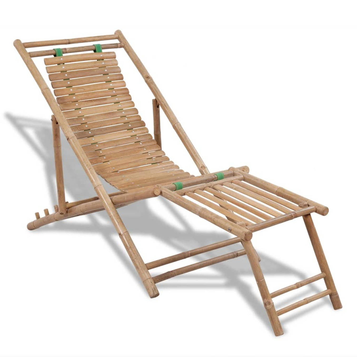 Bamboe ligstoel met voetensteun