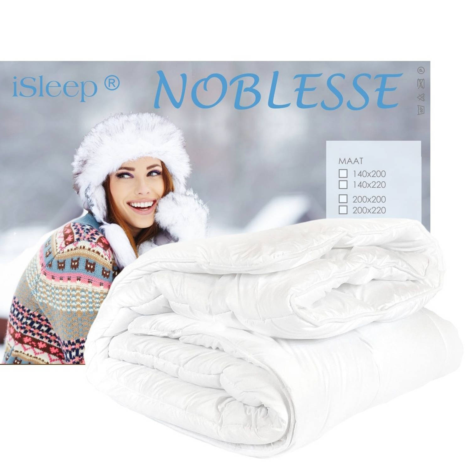 iSleep Noblesse Dekbed - Enkel - Litsjumeaux - 240x200 cm - Wit