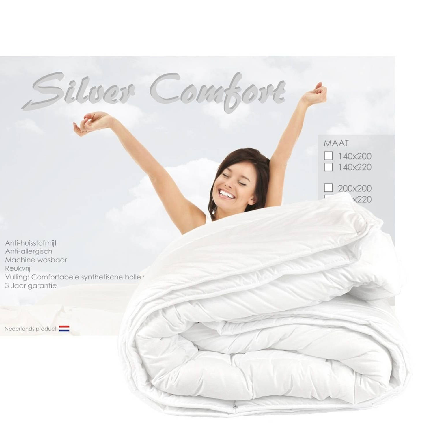 4-Seizoenen Dekbed Silver Comfort-240 x 200 cm