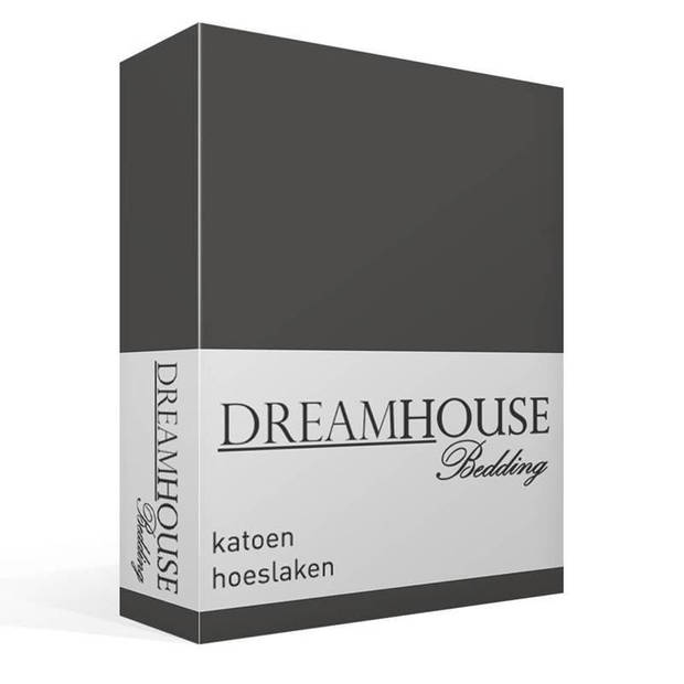 Dreamhouse Bedding katoen hoeslaken - 100% katoen - Lits-jumeaux (160x200 cm) - Grijs