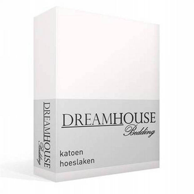 Dreamhouse Hoeslaken 100% Katoen - 180x200 - Lits-Jumeaux - Wit
