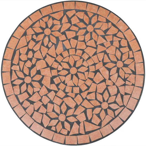 vidaXL 3-delige Bistroset keramische tegel terracotta