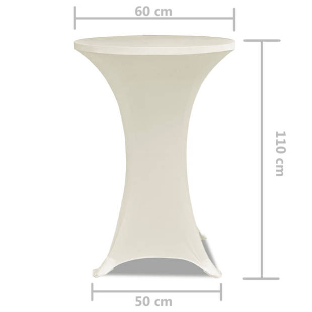 Statafelhoes Stretch Ø60cm Crème (2 stuks)