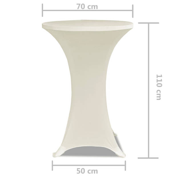 Statafelhoes Stretch Ø70cm Crème (2 stuks)