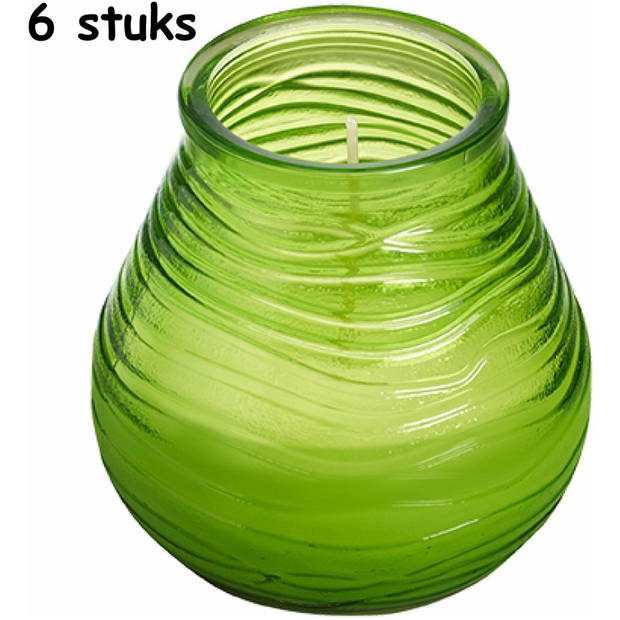 Bolsius Lowbois Windlichtkaars - Lime groen - 6 stuks