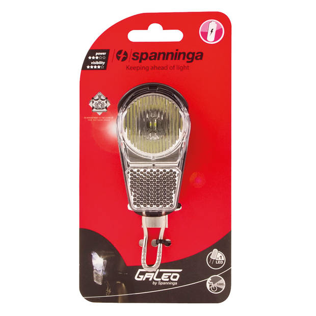 Spanninga koplamp Galeo ER3F batterij led 8 cm zwart