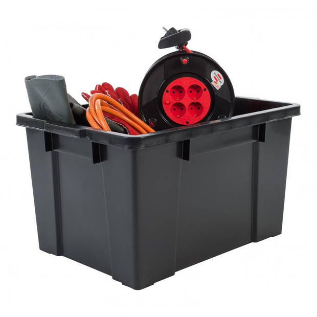 Iris Power opbergbox - 68 l - zwart/rood