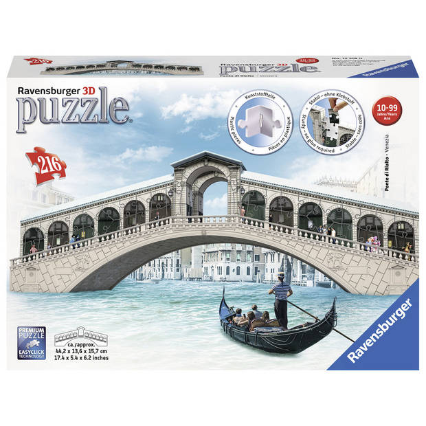 Ravensburger 3D-puzzel gebouw Rialtobrug Venetië - 216 stukjes