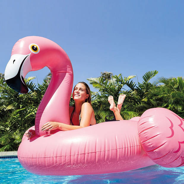 opblaasbaar eiland flamingo roze 218 cm