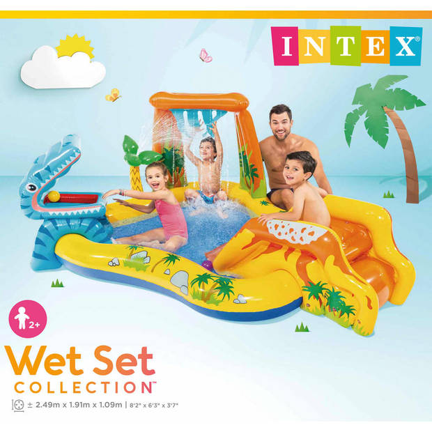 Intex opblaaszwembad dino speelcentrum 249 x 191 x 109 cm