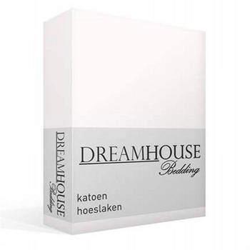 Dreamhouse Hoeslaken 100% Katoen - 160x200 - Lits-Jumeaux - Wit