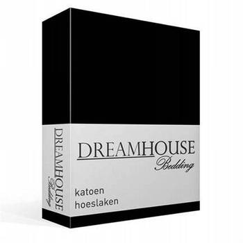 Dreamhouse Hoeslaken 100% Katoen - 180x200 - Lits-Jumeaux - Zwart