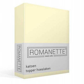 Topper Hoeslaken Katoen Romanette Ivoor-140 x 200 cm