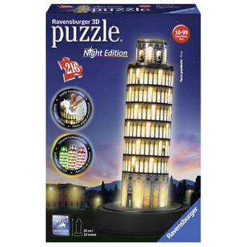 Ravensburger 3D puzzel Toren van Pisa by night - 216 stukjes