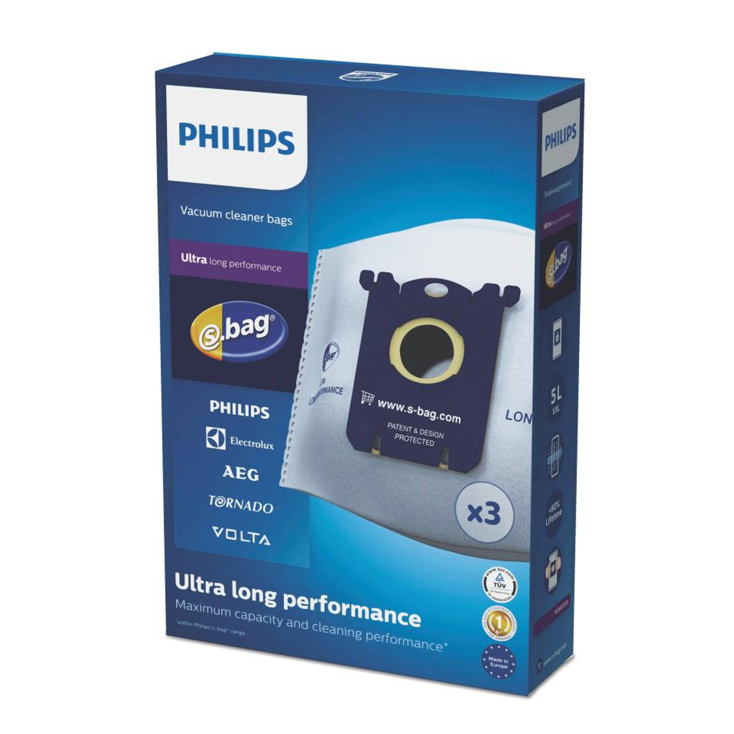 vaccinatie niezen genoeg Philips s-bag Ultra Long Performance stofzuigerzakken - FC8027/01 | Blokker