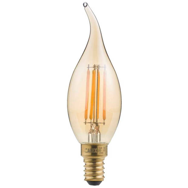 Calex Led Filament Tip-kaarslamp Dimbaar 3,5w - E14 - Goud