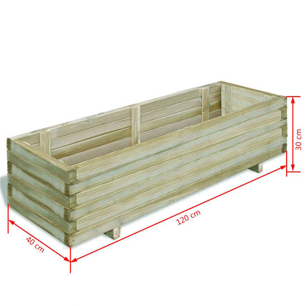 vidaXL Plantenbak verhoogd rechthoekig 120x40x30 cm hout