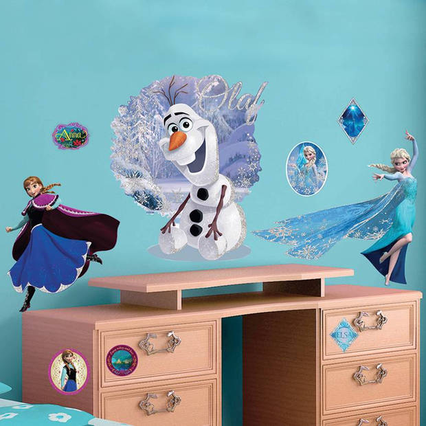 Disney Elsa & Olaf - Muursticker - 100 x 70 cm - Multi