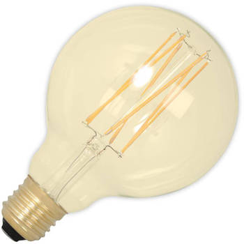 Calex LED volglas LangFilament Globelamp 220-240V 4W 320lm E27 G95, Goud 2100K Dimbaar
