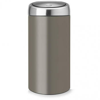 Brabantia Touch Bin afvalemmer 2 x 20 liter met 2 kunststof binnenemmers - Platinum / Matt Steel Fingerprint Proof