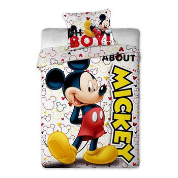 Disney Mickey dekbedovertrek - Microvezel - 1-persoons (140x200 cm + 1 sloop) - Multi