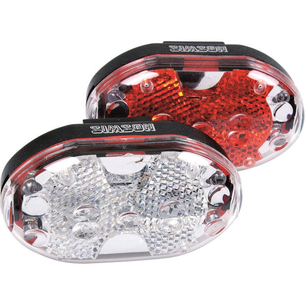 Simson verlichtingsset batterij led zwart/rood