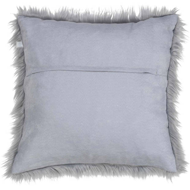 Dutch Decor - MEES - Sierkussen 45x45 cm - mist - lichtgrijs - fluffy - superzacht