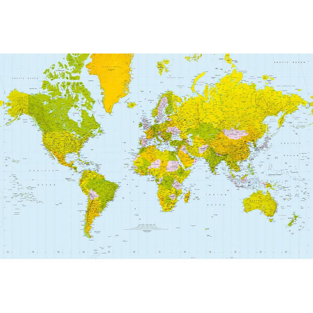 - Map of the World - 175 x 115 cm - Blauw