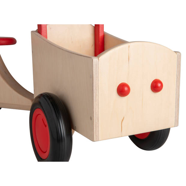 Van Dijk Toys Loopfiets met 4 wielen loop-bakfiets Junior Rood